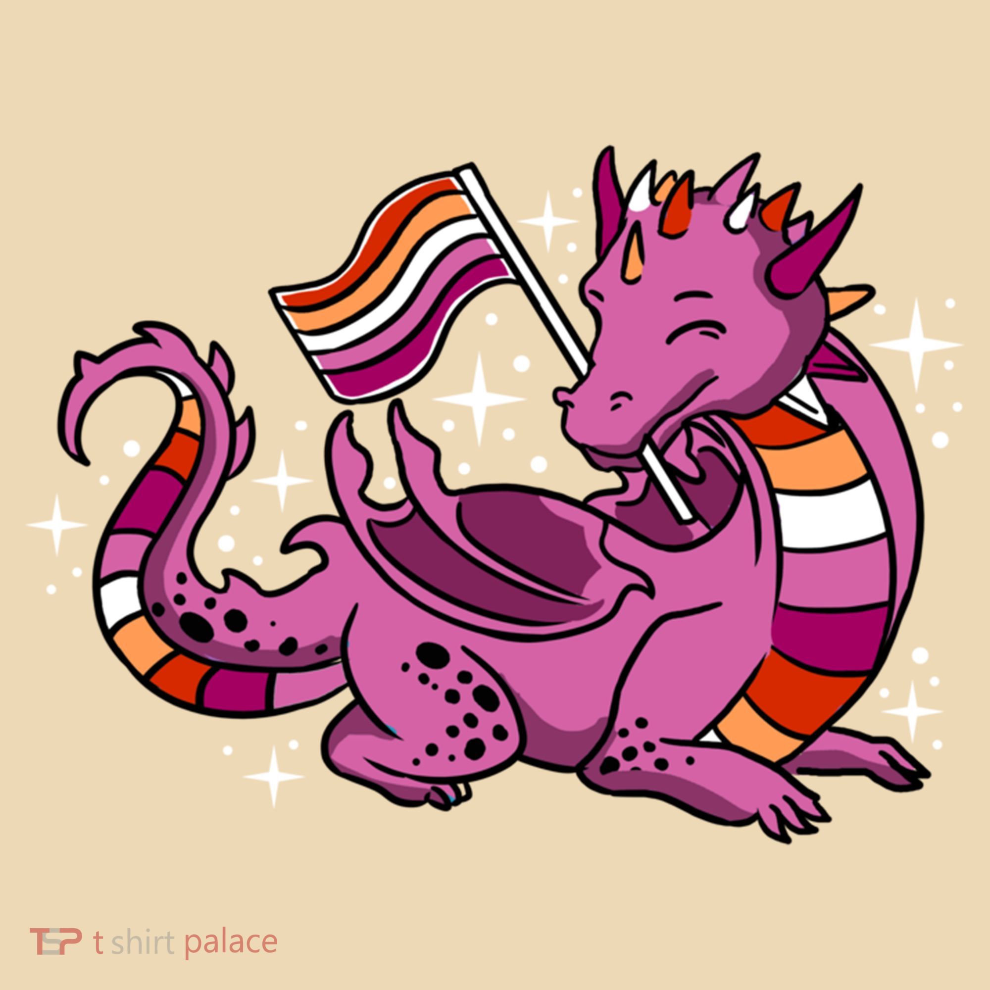 Lesbian Dragon Orange Pink Lesbian Pride Cute Gift Tote Bag