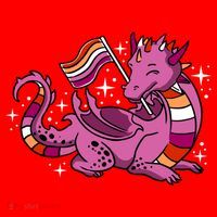 Lesbian Dragon Orange Pink Lesbian Pride Cute Gift Santa Hat thumb 1