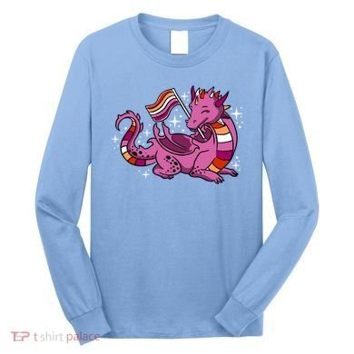 Lesbian Dragon Orange Pink Lesbian Pride Cute Gift Long Sleeve Shirt