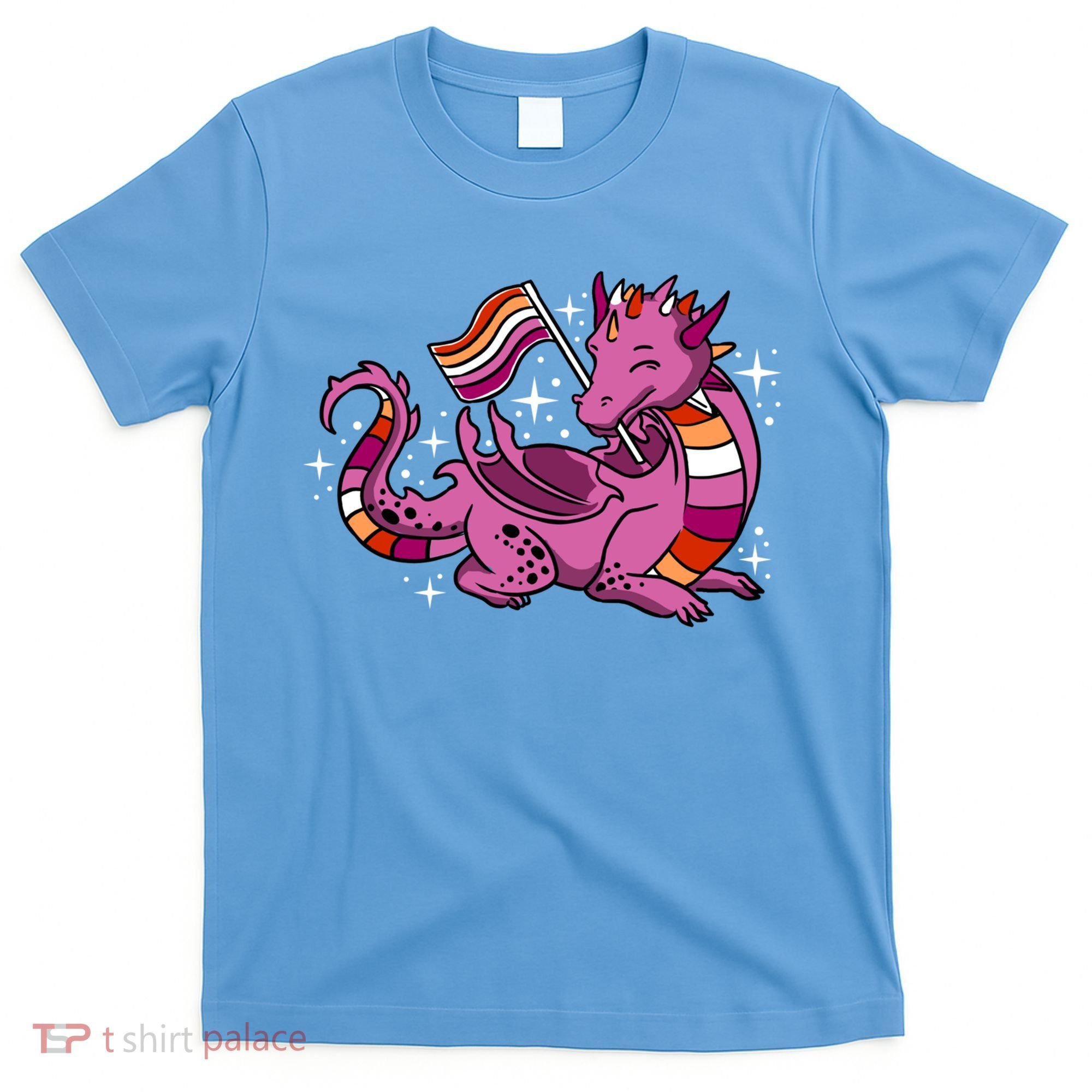 Lesbian Dragon Orange Pink Lesbian Pride Cute Gift T-Shirt