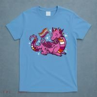 Lesbian Dragon Orange Pink Lesbian Pride Cute Gift T-Shirt thumb 4
