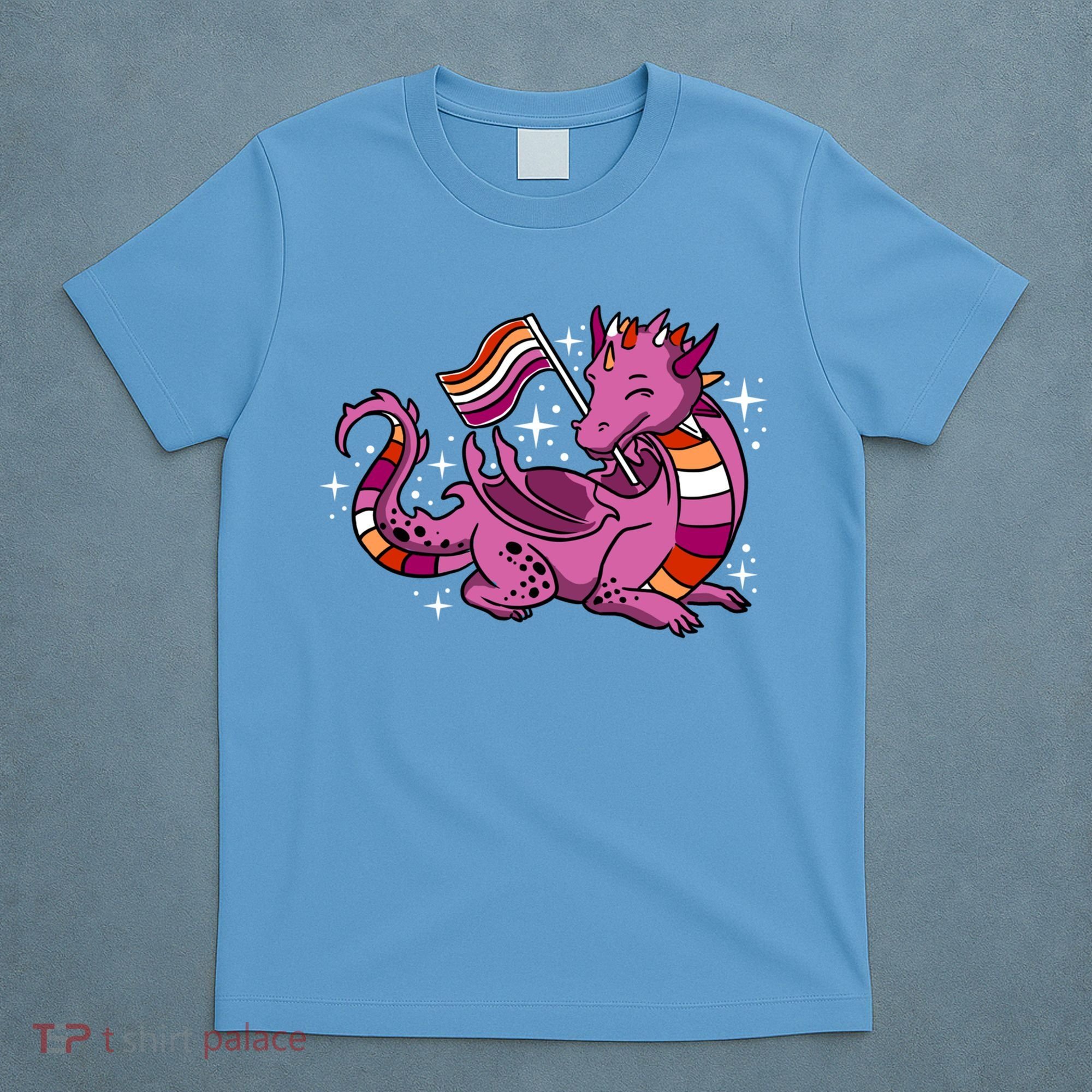 Lesbian Dragon Orange Pink Lesbian Pride Cute Gift T-Shirt