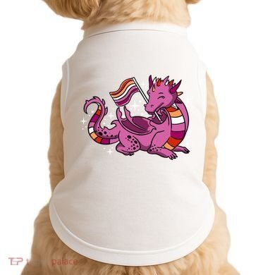 Lesbian Dragon Orange Pink Lesbian Pride Cute Gift Doggie Tank