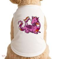 Lesbian Dragon Orange Pink Lesbian Pride Cute Gift Doggie Tank thumb 0