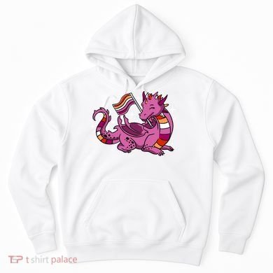 Lesbian Dragon Orange Pink Lesbian Pride Cute Gift Hoodie
