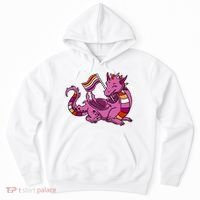 Lesbian Dragon Orange Pink Lesbian Pride Cute Gift Hoodie thumb 0
