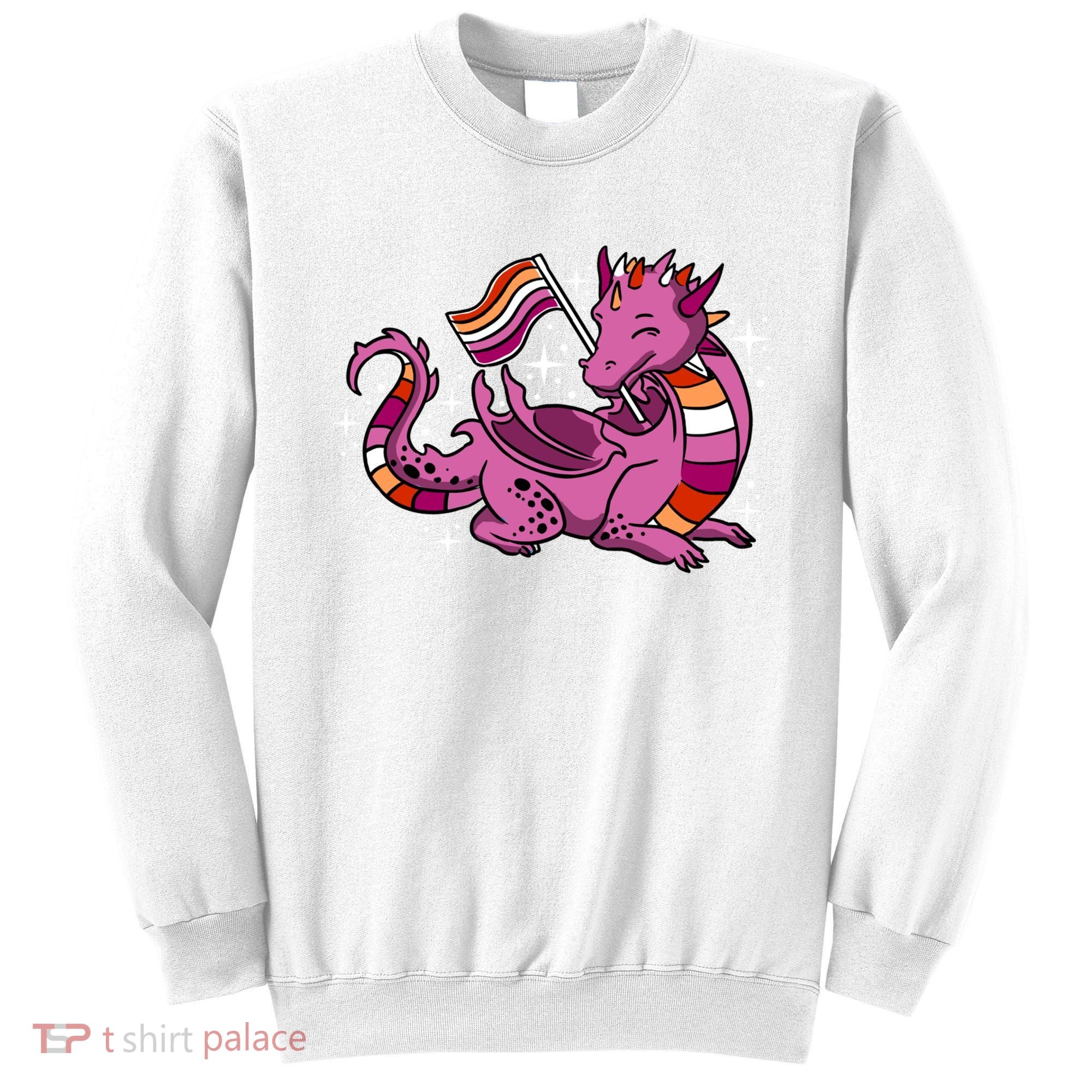 Lesbian Dragon Orange Pink Lesbian Pride Cute Gift Sweatshirt