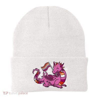 Lesbian Dragon Orange Pink Lesbian Pride Cute Gift Beanie