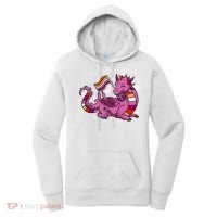 Lesbian Dragon Orange Pink Lesbian Pride Cute Gift Women's Hoodie thumb 0