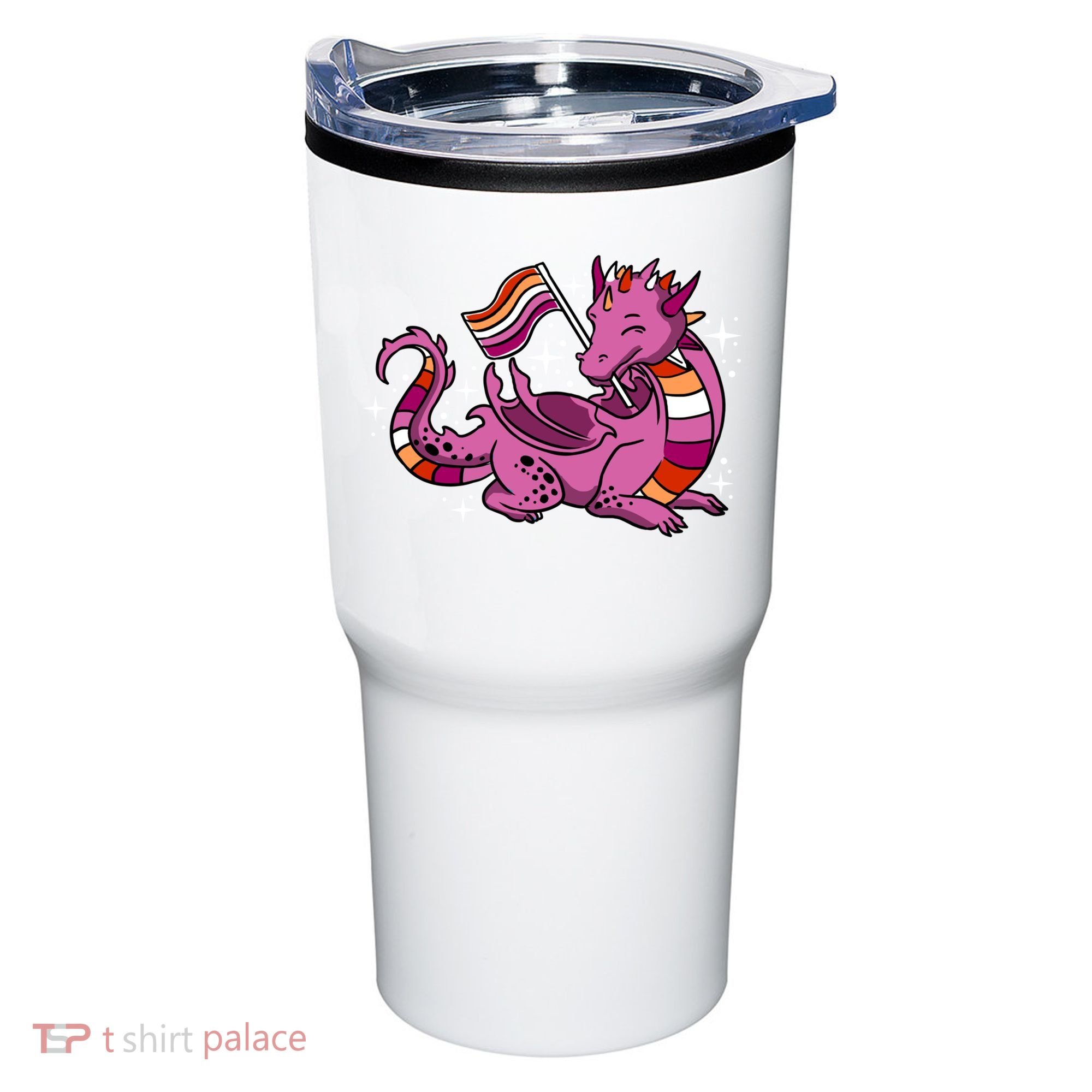 Lesbian Dragon Orange Pink Lesbian Pride Cute Gift Tumbler