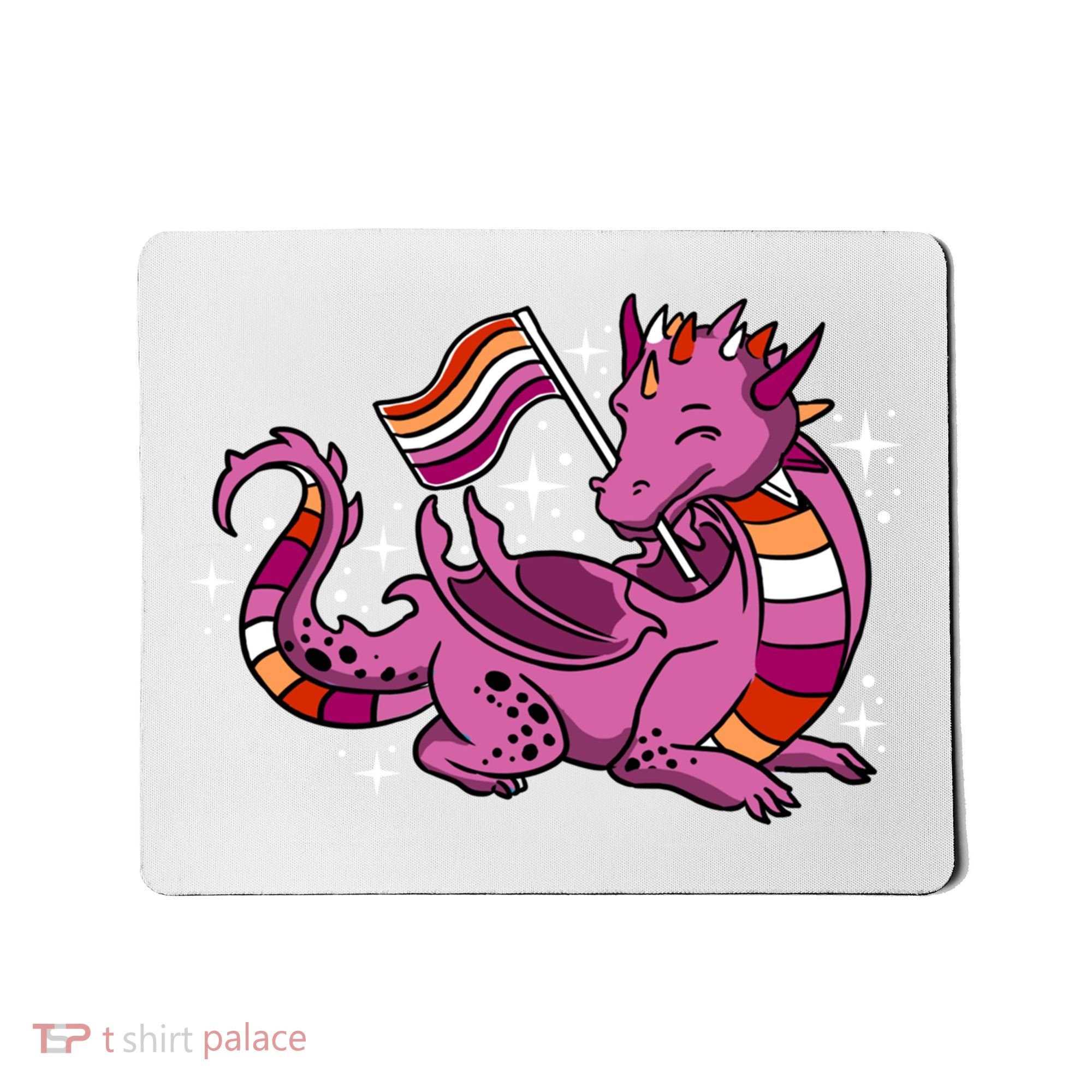 Lesbian Dragon Orange Pink Lesbian Pride Cute Gift Mousepad