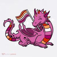 Lesbian Dragon Orange Pink Lesbian Pride Cute Gift Mousepad thumb 1