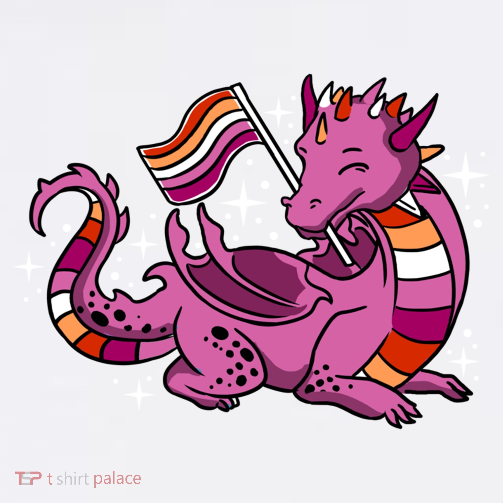 Lesbian Dragon Orange Pink Lesbian Pride Cute Gift Mousepad