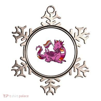 Lesbian Dragon Orange Pink Lesbian Pride Cute Gift Ornament