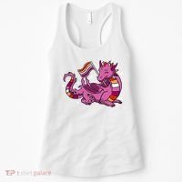 Lesbian Dragon Orange Pink Lesbian Pride Cute Gift Women's Tank Top thumb 0