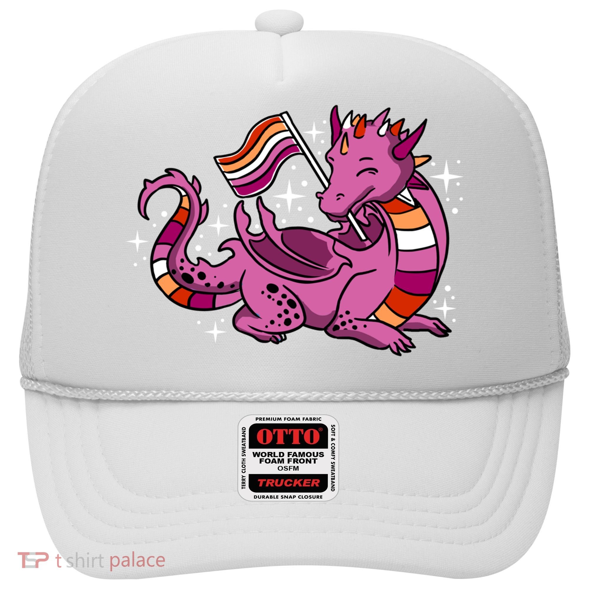 Lesbian Dragon Orange Pink Lesbian Pride Cute Gift Hat