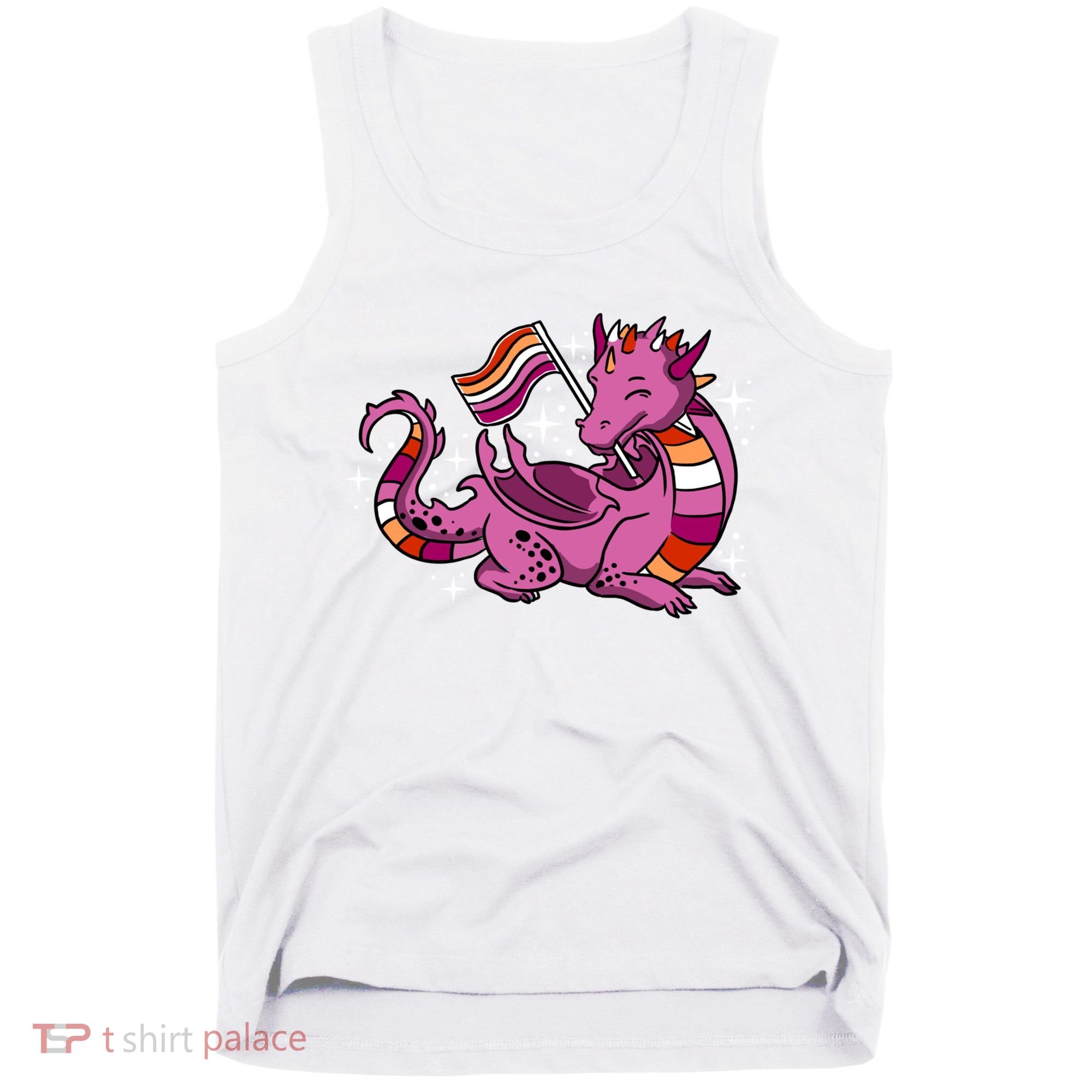 Lesbian Dragon Orange Pink Lesbian Pride Cute Gift Tank Top