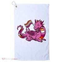 Lesbian Dragon Orange Pink Lesbian Pride Cute Gift Golf Towel thumb 0
