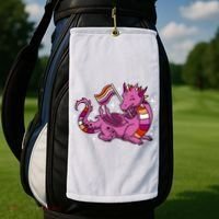 Lesbian Dragon Orange Pink Lesbian Pride Cute Gift Golf Towel thumb 2
