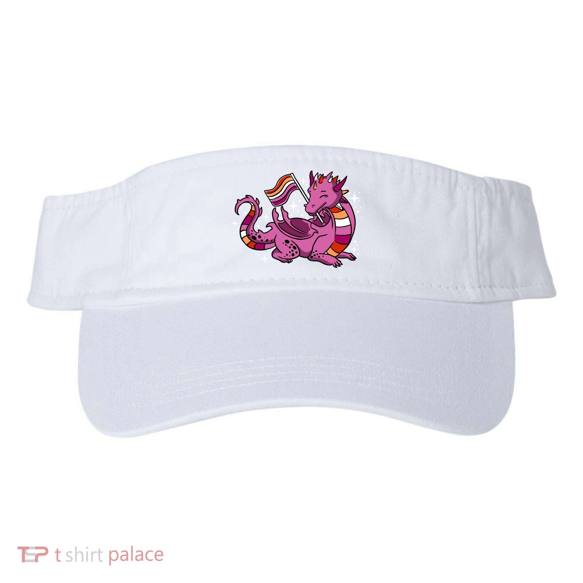 Lesbian Dragon Orange Pink Lesbian Pride Cute Gift Visor