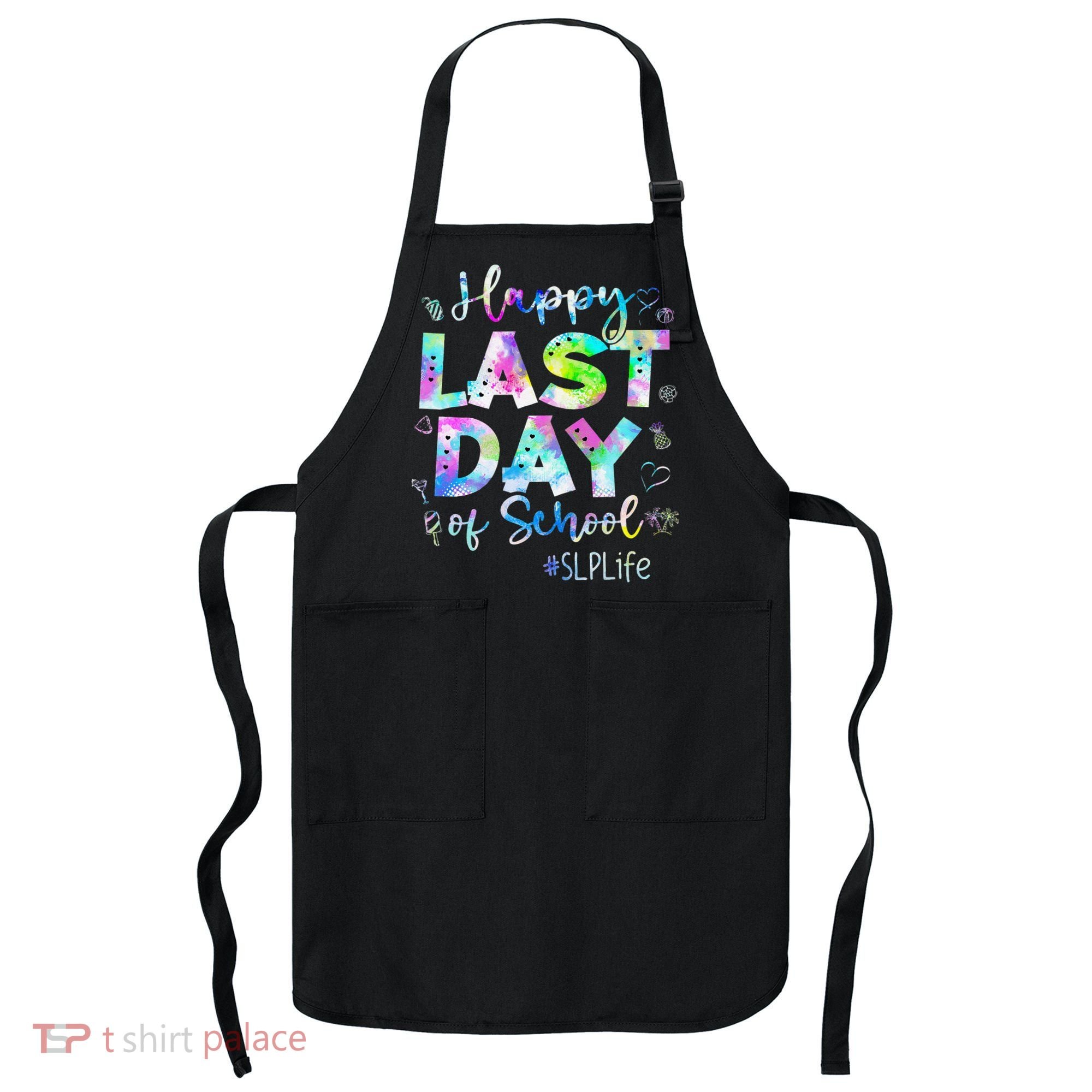 Last Day Of School SLP Life Summer Vacation Beach Apron