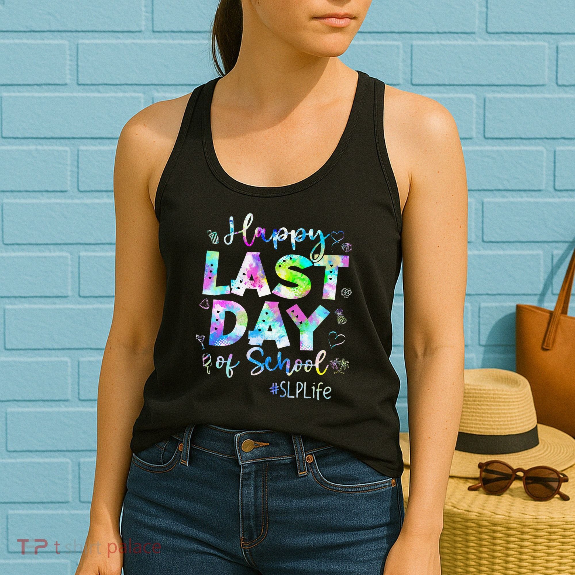 Last Day Of School SLP Life Summer Vacation Beach Women's Tank Top