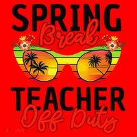 Last Day Of School Spring Break Teacher Off Duty Santa Hat thumb 1