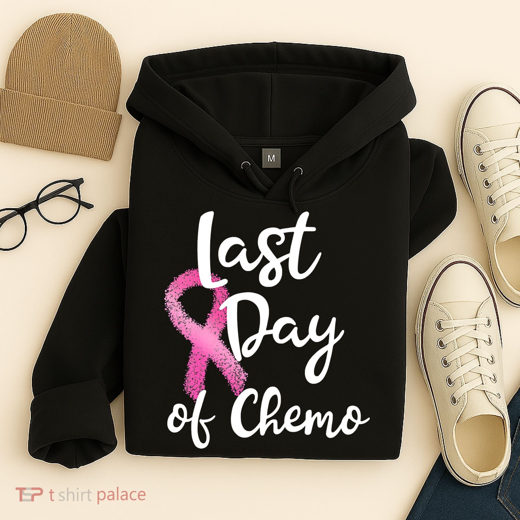 Last Day Of Chemo Pink Funny Breast Cancer Survivor Hoodie