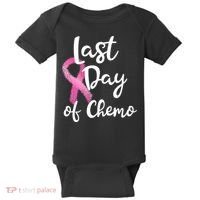 Last Day Of Chemo Pink Funny Breast Cancer Survivor Baby Bodysuit thumb 0