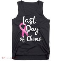 Last Day Of Chemo Pink Funny Breast Cancer Survivor Tank Top thumb 0
