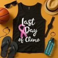 Last Day Of Chemo Pink Funny Breast Cancer Survivor Tank Top thumb 4