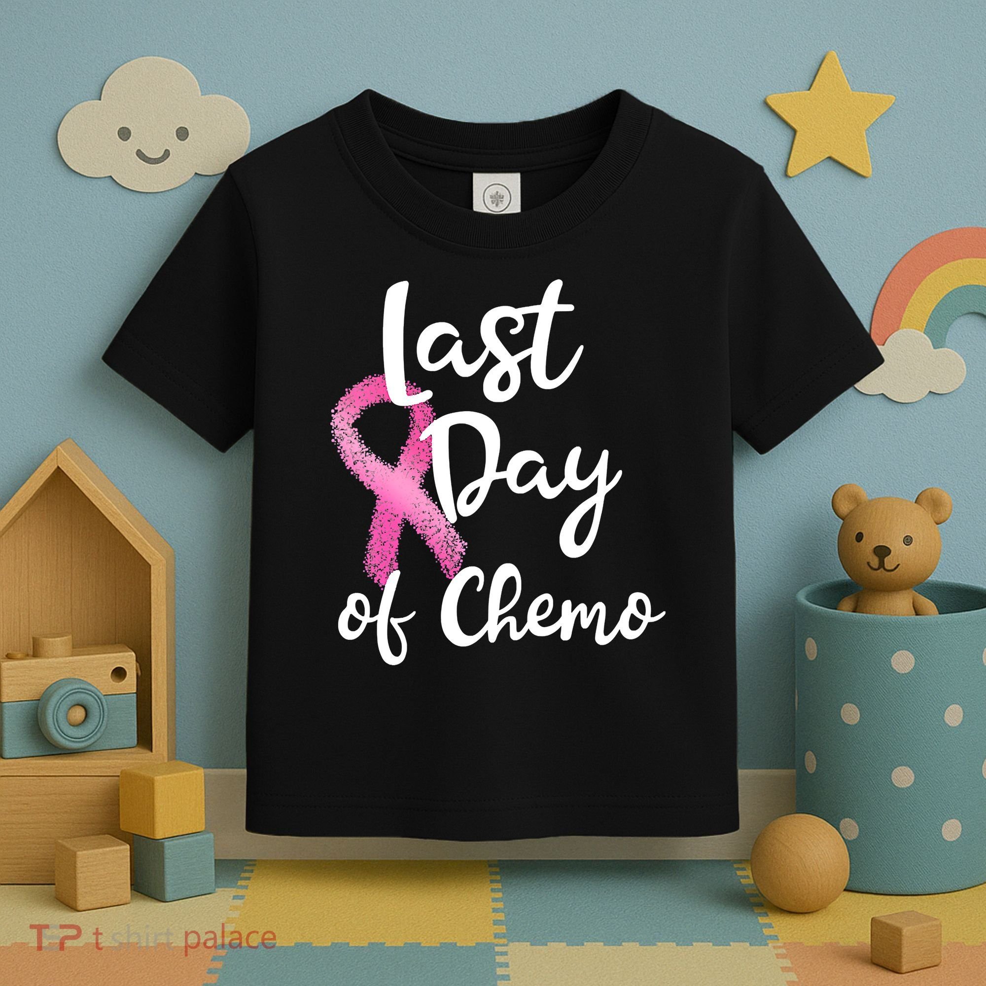Last Day Of Chemo Pink Funny Breast Cancer Survivor Toddler T-Shirt