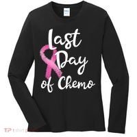 Last Day Of Chemo Pink Funny Breast Cancer Survivor Women's Long Sleeve Shirt thumb 0