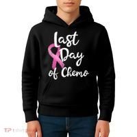 Last Day Of Chemo Pink Funny Breast Cancer Survivor Kids Hoodie thumb 4