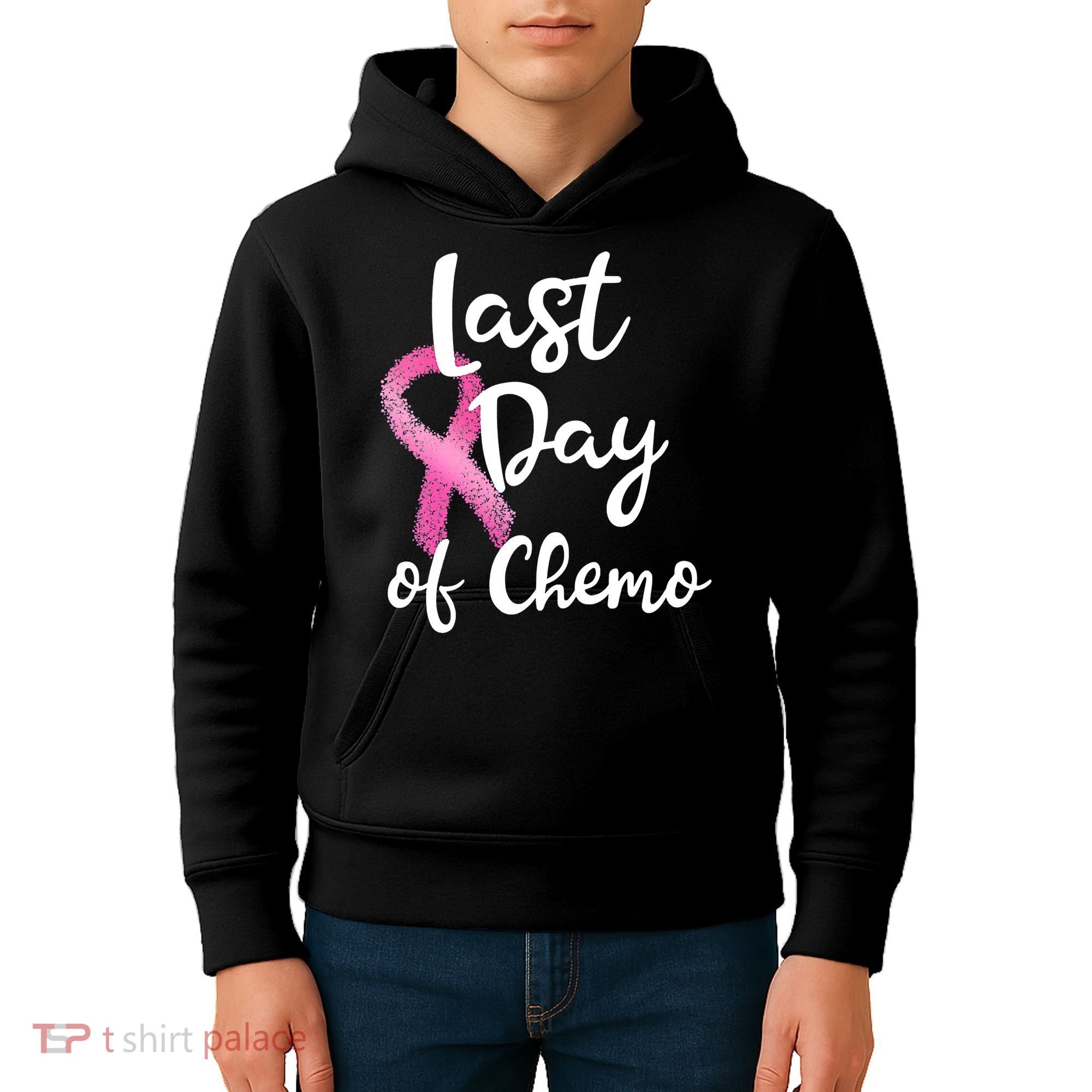 Last Day Of Chemo Pink Funny Breast Cancer Survivor Kids Hoodie