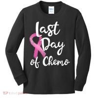 Last Day Of Chemo Pink Funny Breast Cancer Survivor Kids Long Sleeve Shirt thumb 0