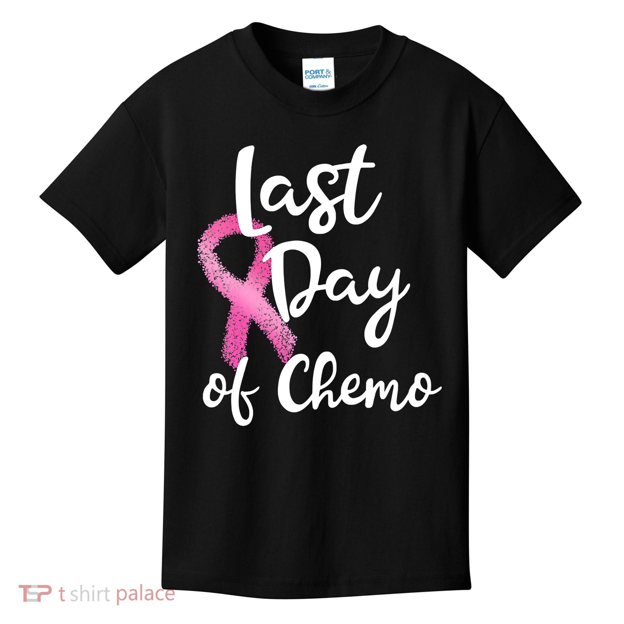 Last Day Of Chemo Pink Funny Breast Cancer Survivor Kids T-Shirt