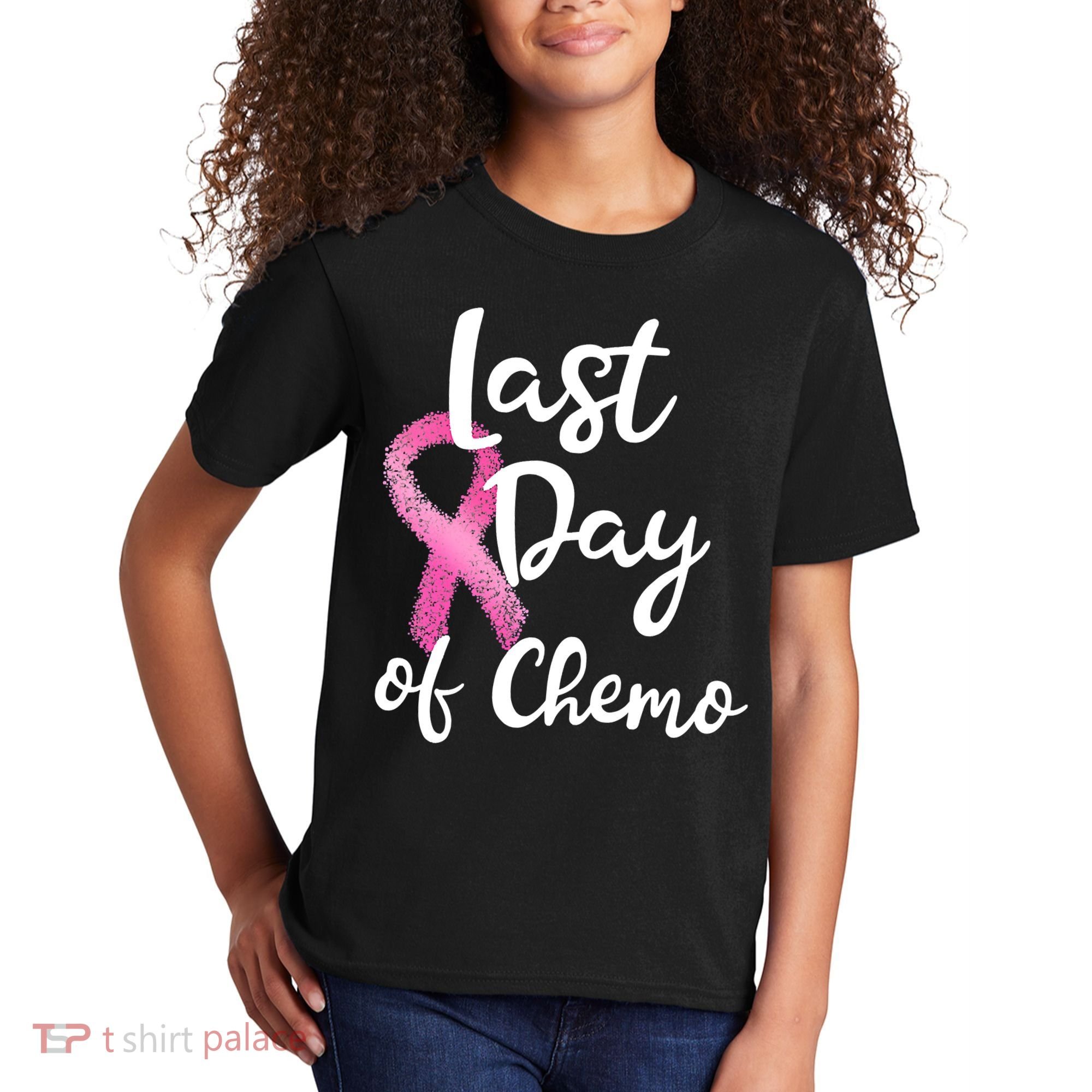 Last Day Of Chemo Pink Funny Breast Cancer Survivor Kids T-Shirt