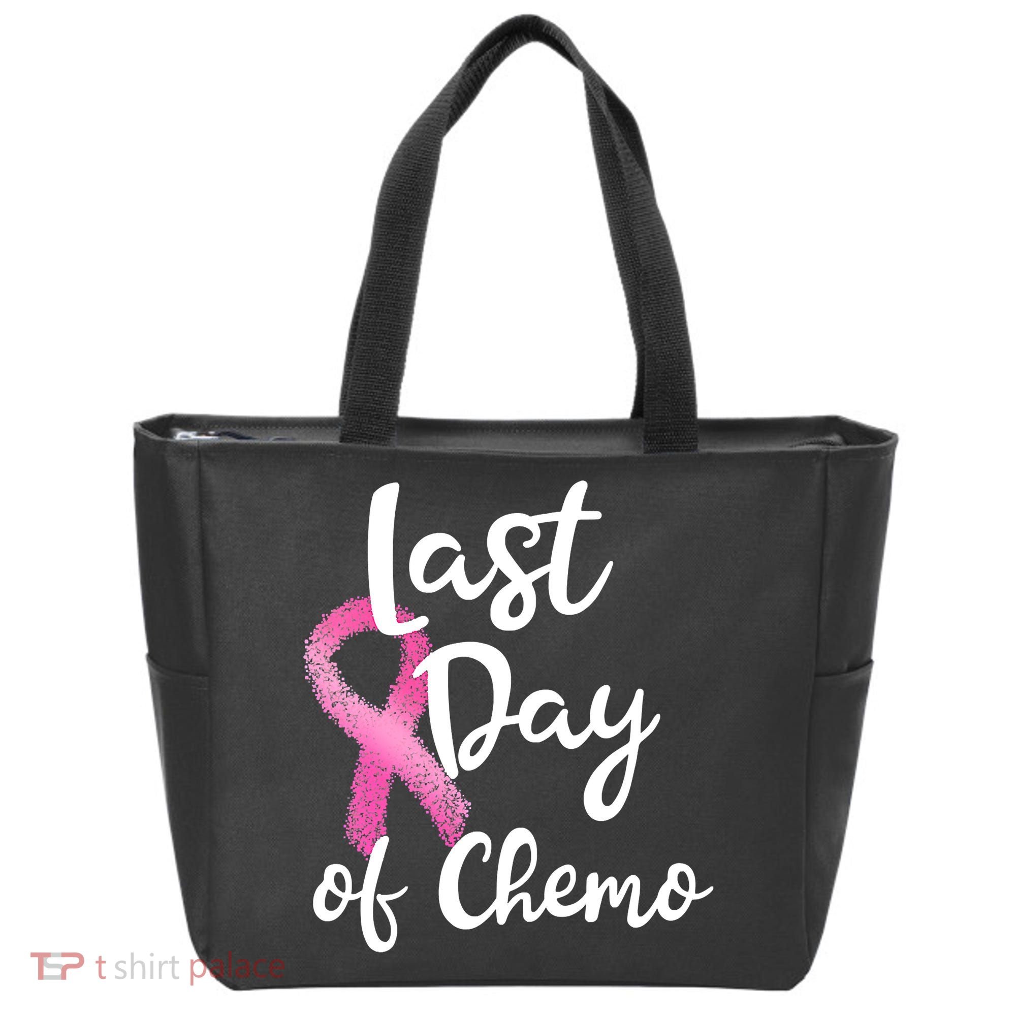 Last Day Of Chemo Pink Funny Breast Cancer Survivor Tote Bag