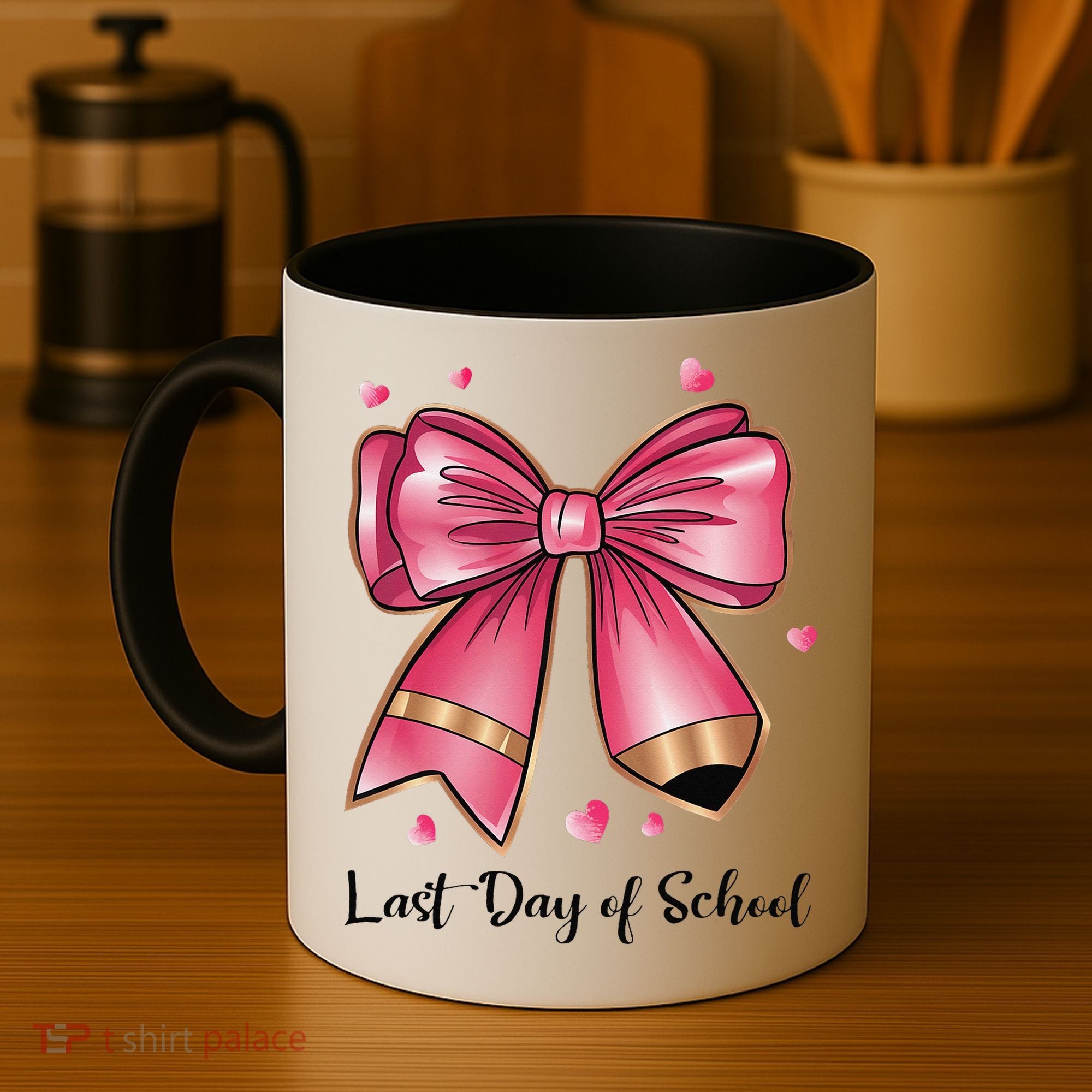 Last Day Of School Coquette Bow Teachers Graduatio Coffee Mug