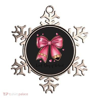 Last Day Of School Coquette Bow Teachers Graduatio Ornament