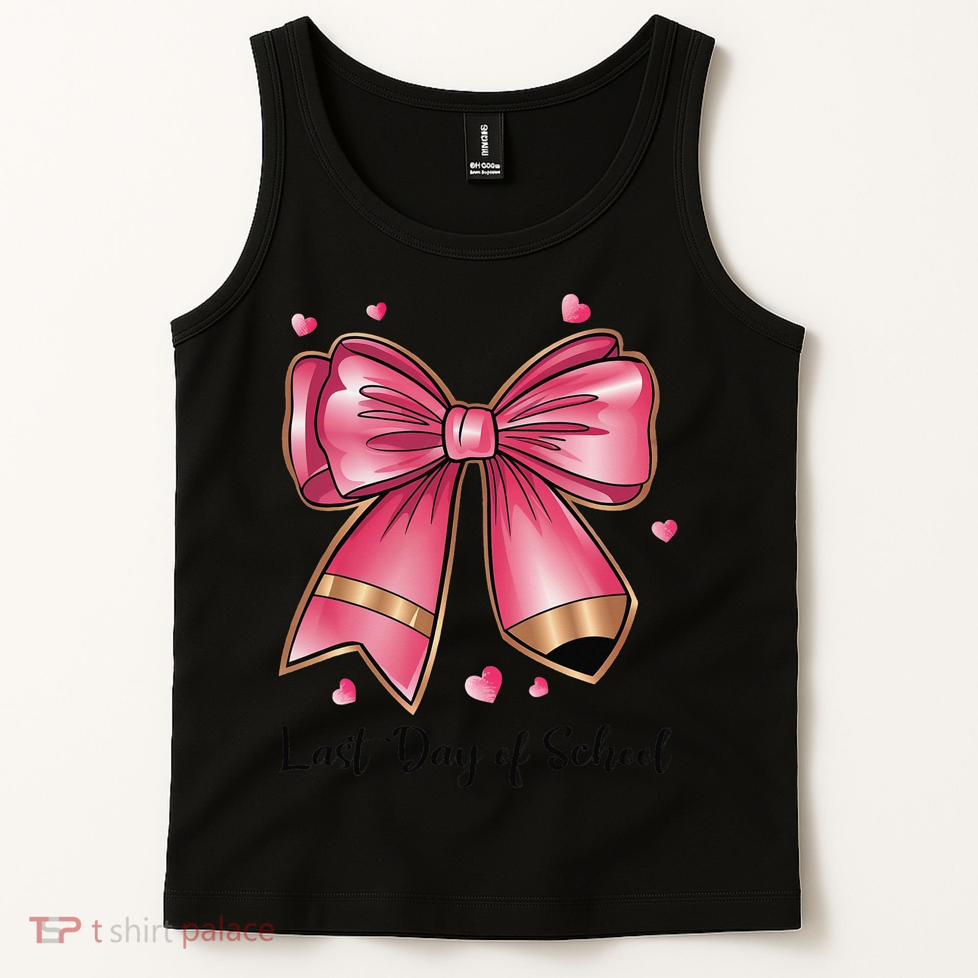 Last Day Of School Coquette Bow Teachers Graduatio Tank Top