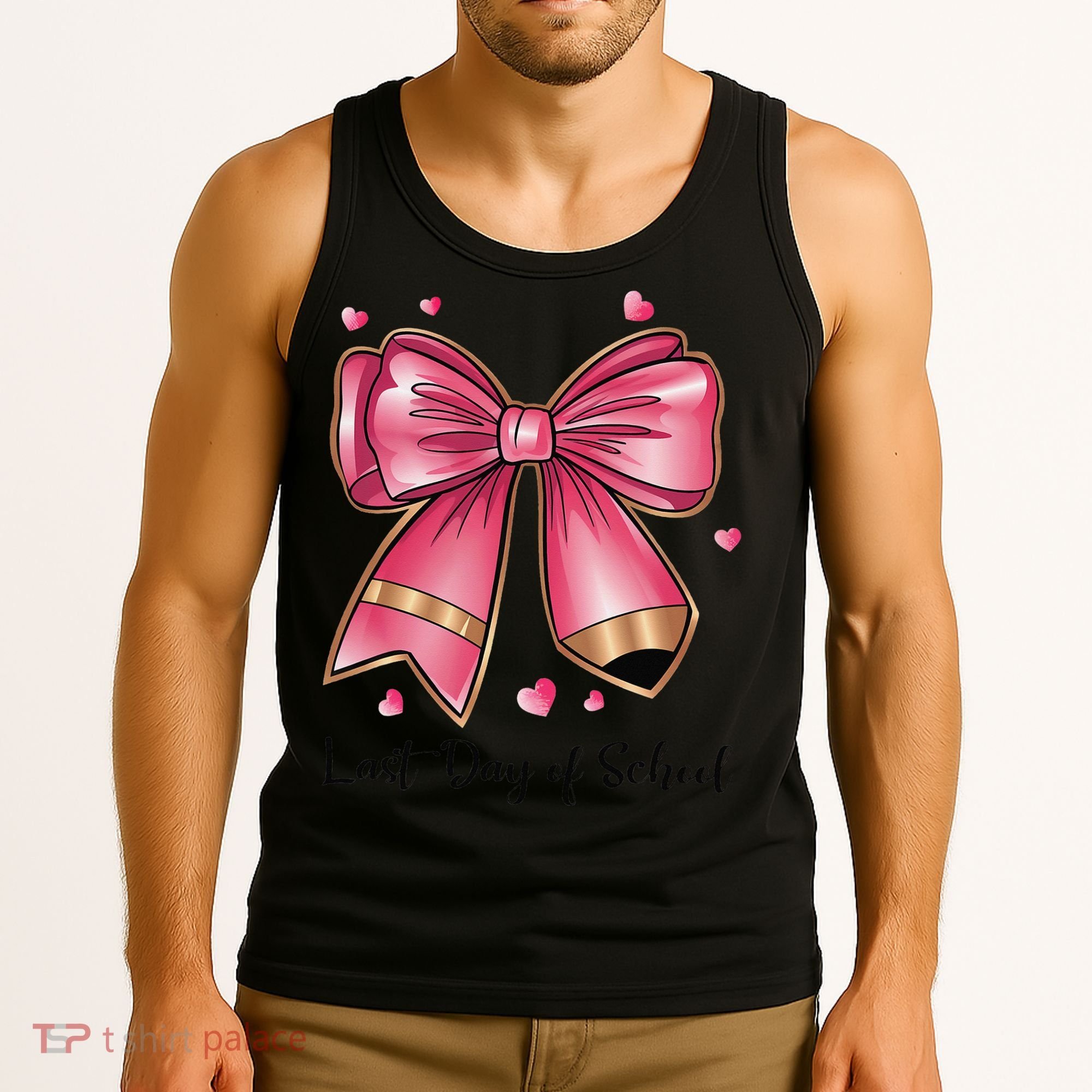 Last Day Of School Coquette Bow Teachers Graduatio Tank Top