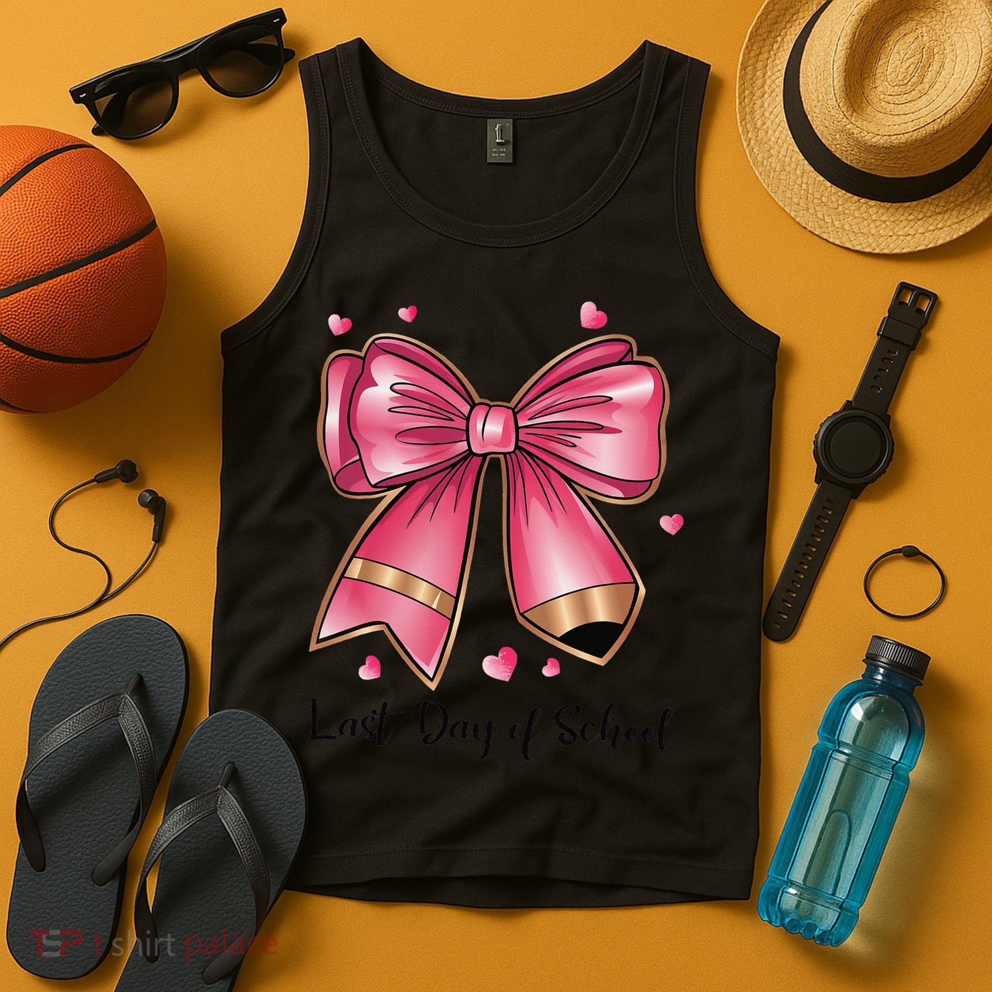 Last Day Of School Coquette Bow Teachers Graduatio Tank Top