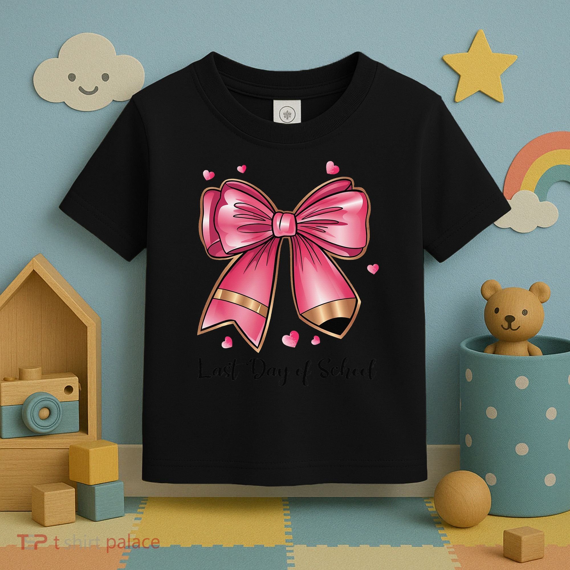 Last Day Of School Coquette Bow Teachers Graduatio Toddler T-Shirt