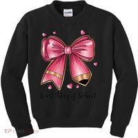 Last Day Of School Coquette Bow Teachers Graduatio Kids Sweatshirt thumb 0