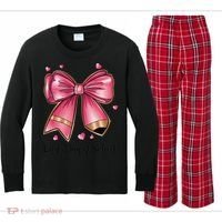 Last Day Of School Coquette Bow Teachers Graduatio Kids Long Sleeve Plaid Pajama Set thumb 0