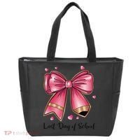 Last Day Of School Coquette Bow Teachers Graduatio Tote Bag thumb 0