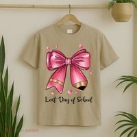 Last Day Of School Coquette Bow Teachers Graduatio T-Shirt thumb 2