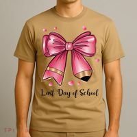 Last Day Of School Coquette Bow Teachers Graduatio T-Shirt thumb 3